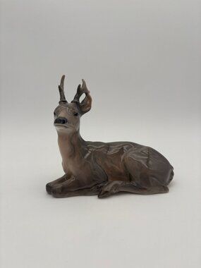 Antique Royal Copenhagen By Knud Kyhn #756 Laying Deer Porcelian Figurine